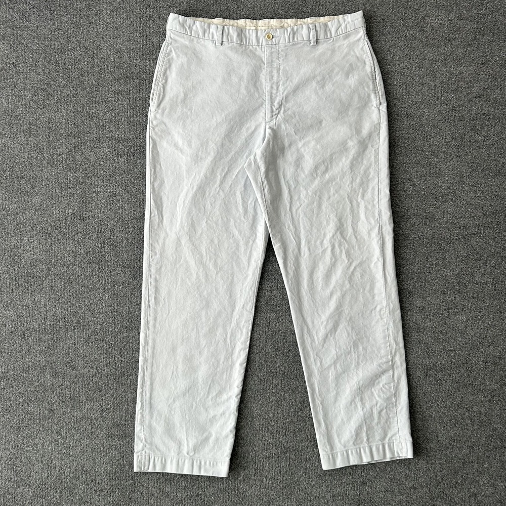 Brooks Brothers Hudson Pants Mens 38x30 Light‎ Blue Striped Chino Cotton Casual